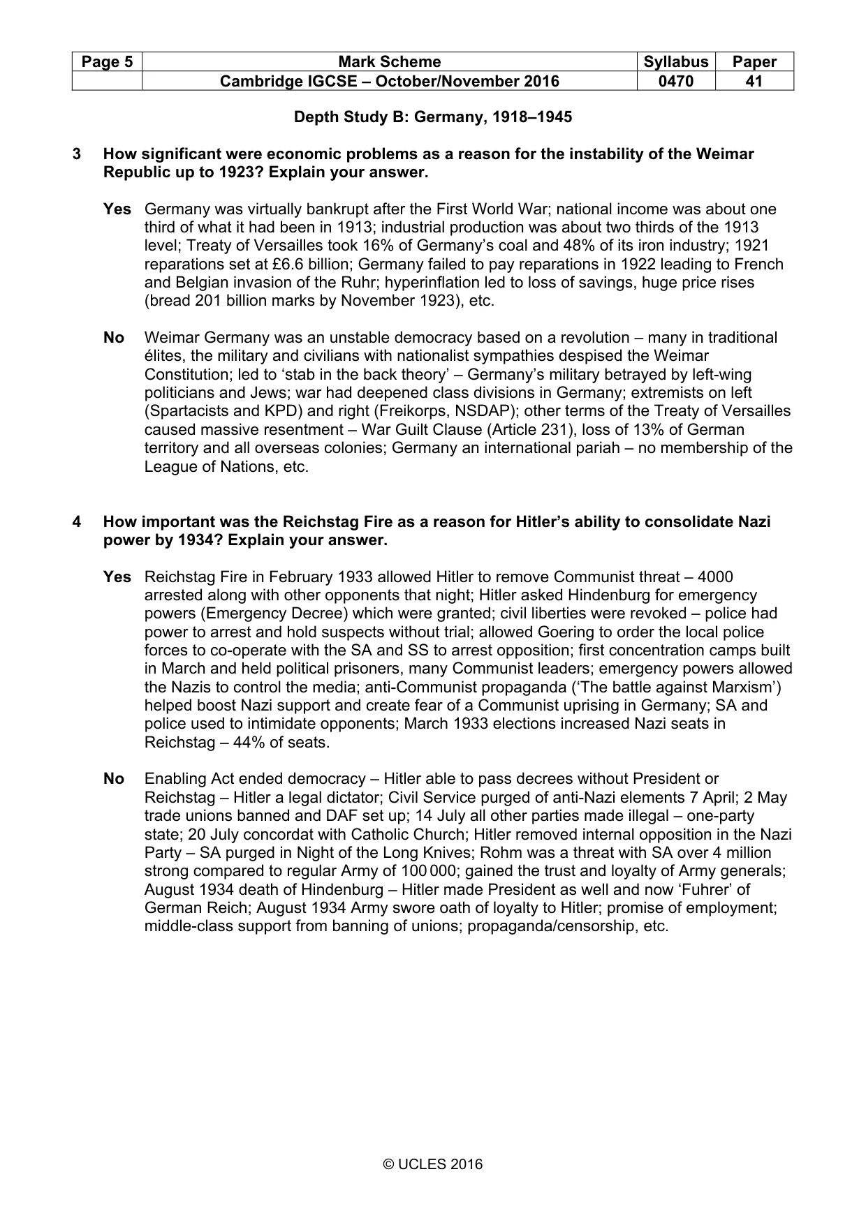 Mark scheme, page 5 of 10