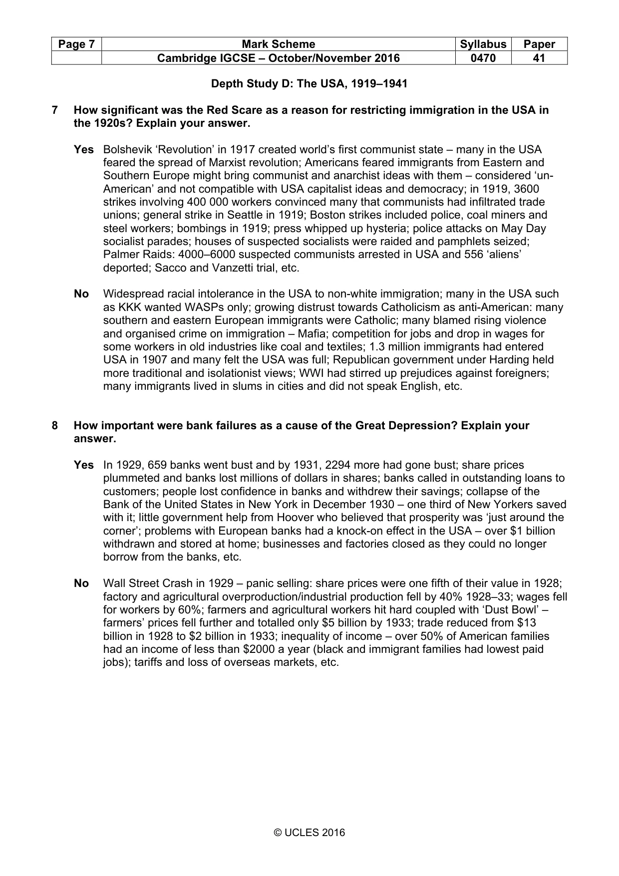 Mark scheme, page 7 of 10