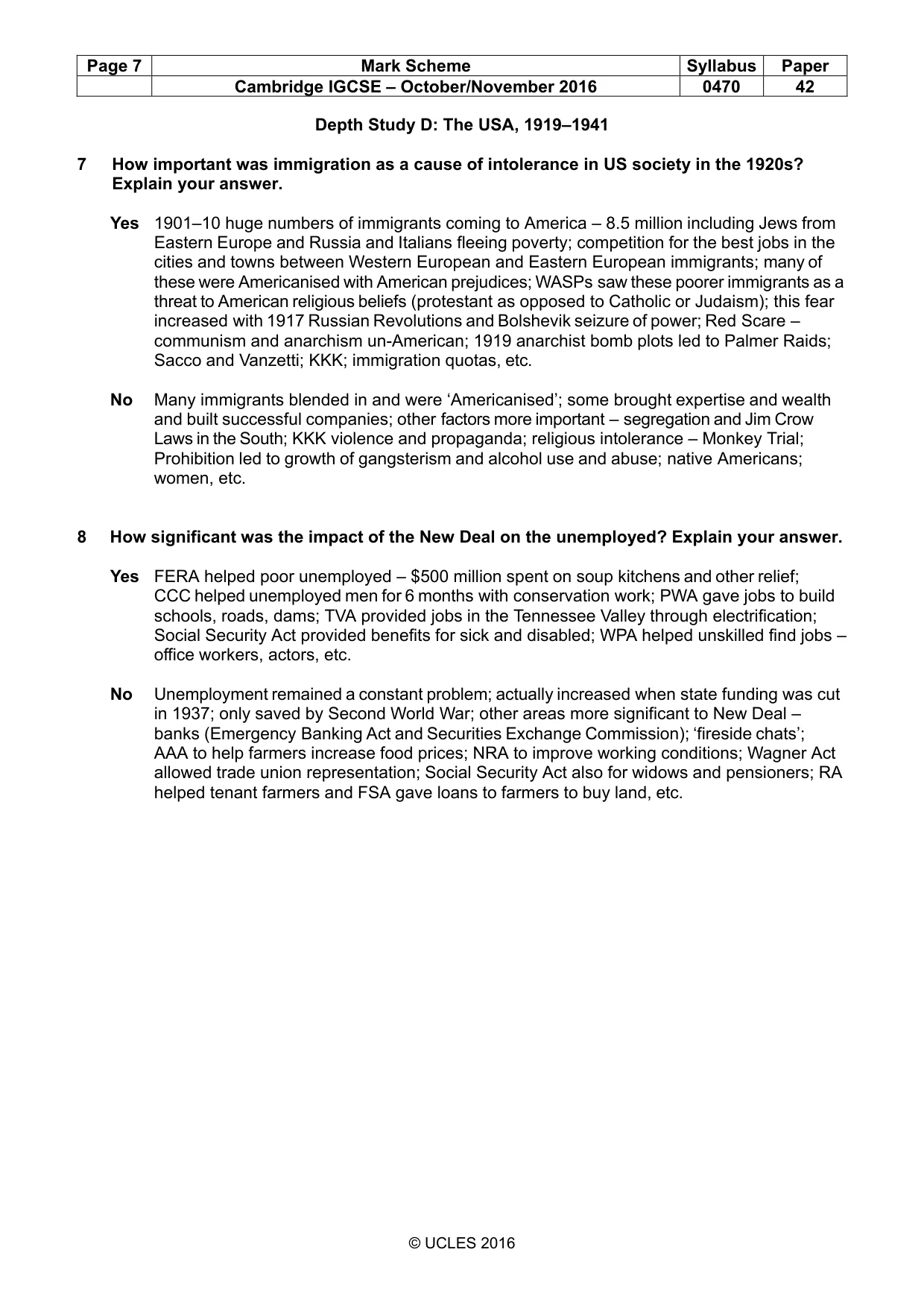 Mark scheme, page 7 of 10