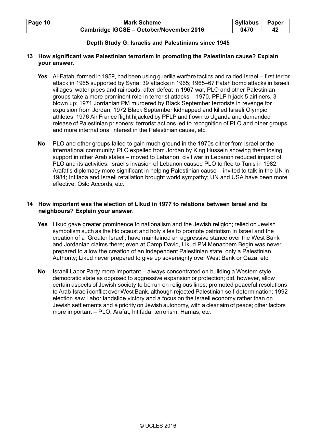 Mark scheme, page 10 of 10