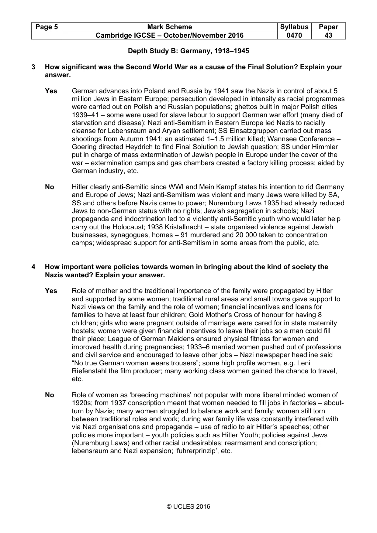 Mark scheme, page 5 of 10