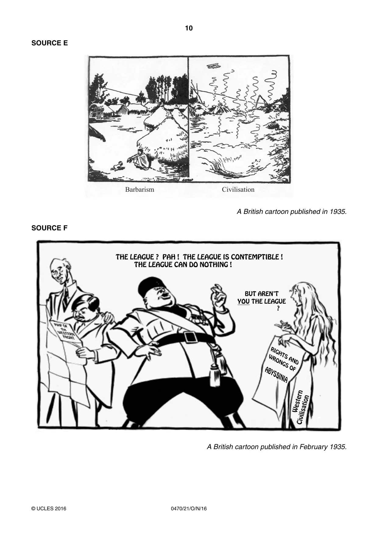 Cambridge IGCSE History 0470 2016 Oct/Nov Paper 2 · Variant 1 question paper, page 10 of 16