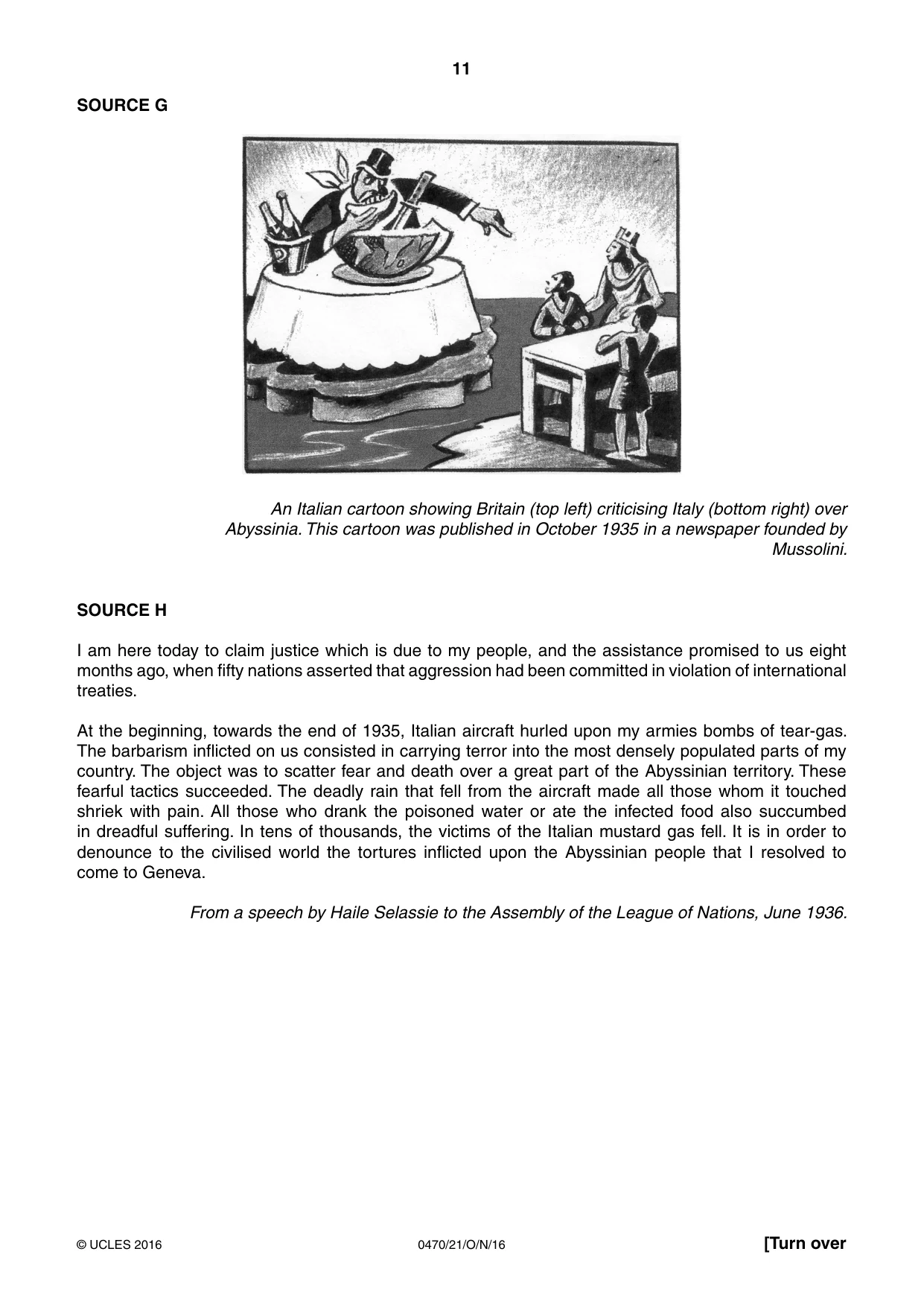 Cambridge IGCSE History 0470 2016 Oct/Nov Paper 2 · Variant 1 question paper, page 11 of 16