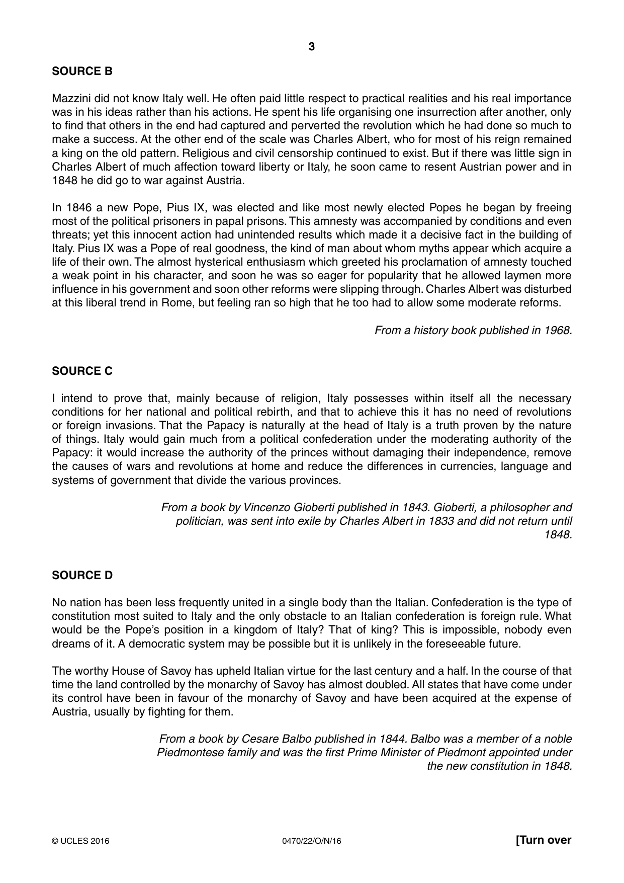 Cambridge IGCSE History 0470 2016 Oct/Nov Paper 2 · Variant 2 question paper, page 3 of 12