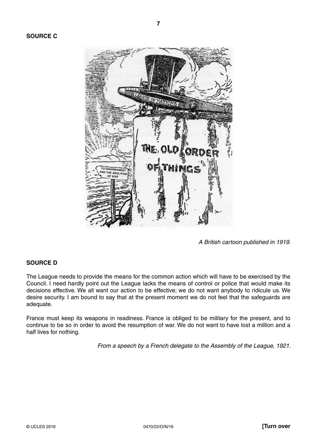 Cambridge IGCSE History 0470 2016 Oct/Nov Paper 2 · Variant 2 question paper, page 7 of 12