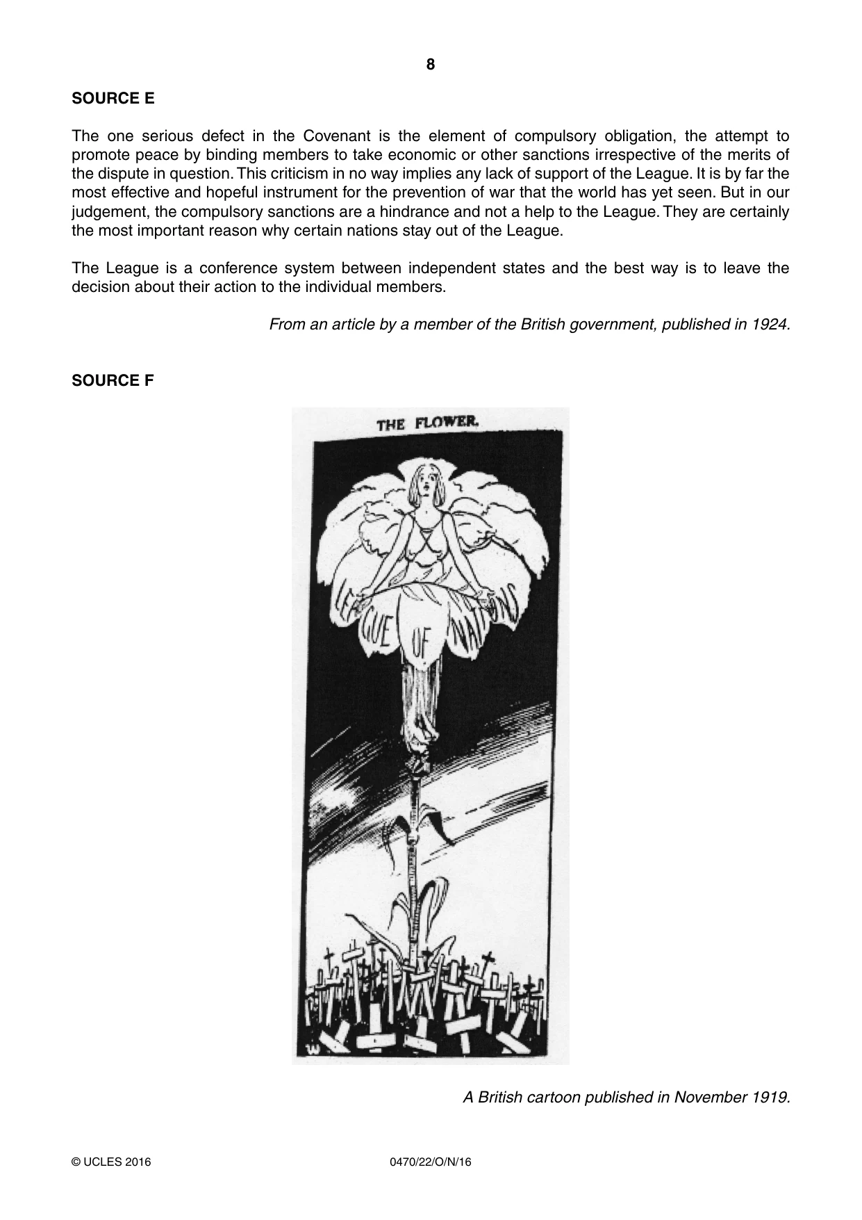 Cambridge IGCSE History 0470 2016 Oct/Nov Paper 2 · Variant 2 question paper, page 8 of 12