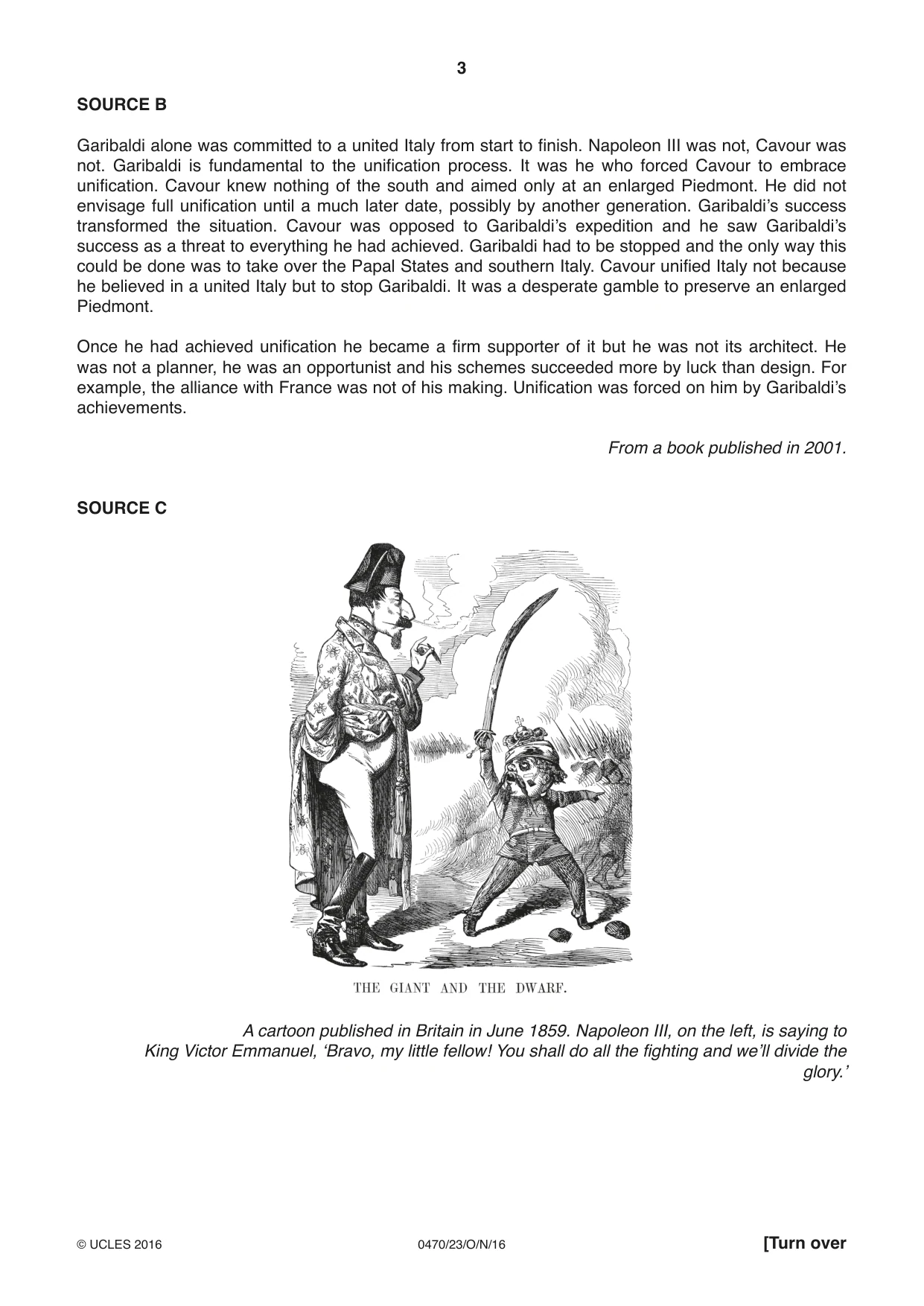 Cambridge IGCSE History 0470 2016 Oct/Nov Paper 2 · Variant 3 question paper, page 3 of 12