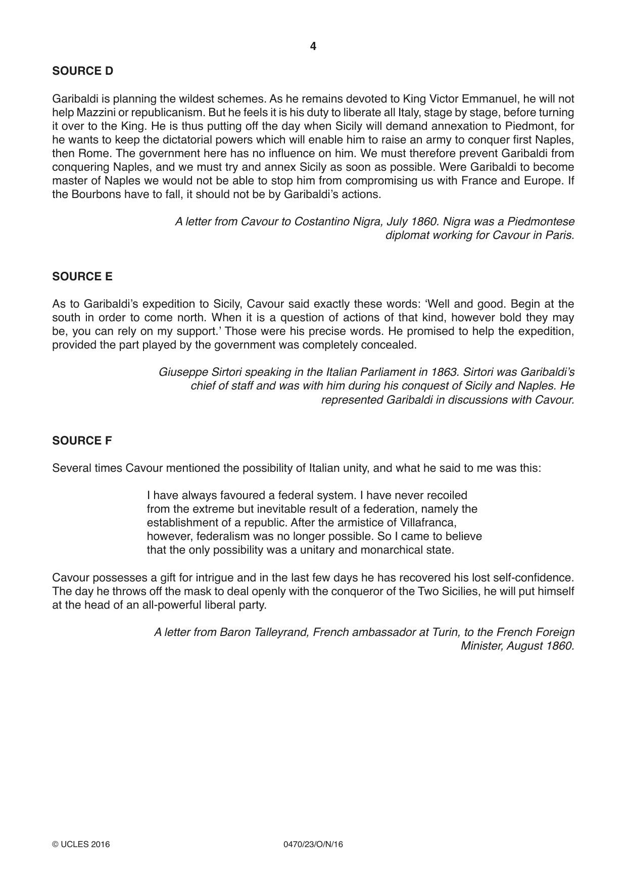Cambridge IGCSE History 0470 2016 Oct/Nov Paper 2 · Variant 3 question paper, page 4 of 12
