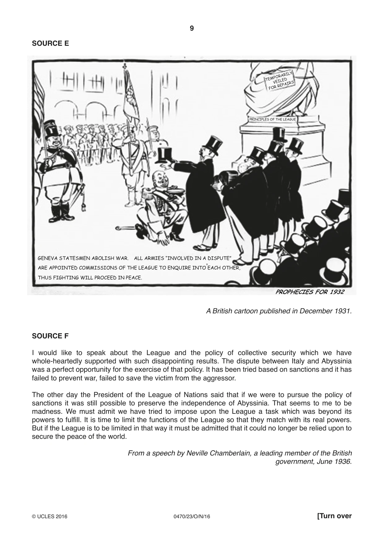 Cambridge IGCSE History 0470 2016 Oct/Nov Paper 2 · Variant 3 question paper, page 9 of 12
