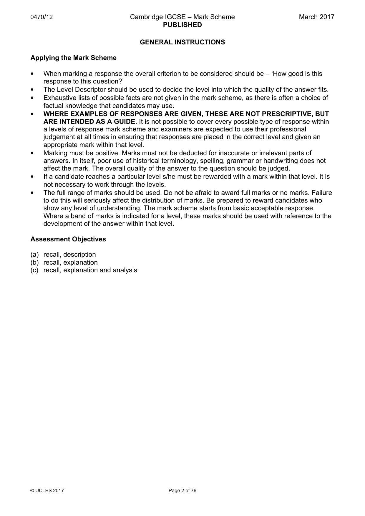 Mark scheme, page 2 of 76