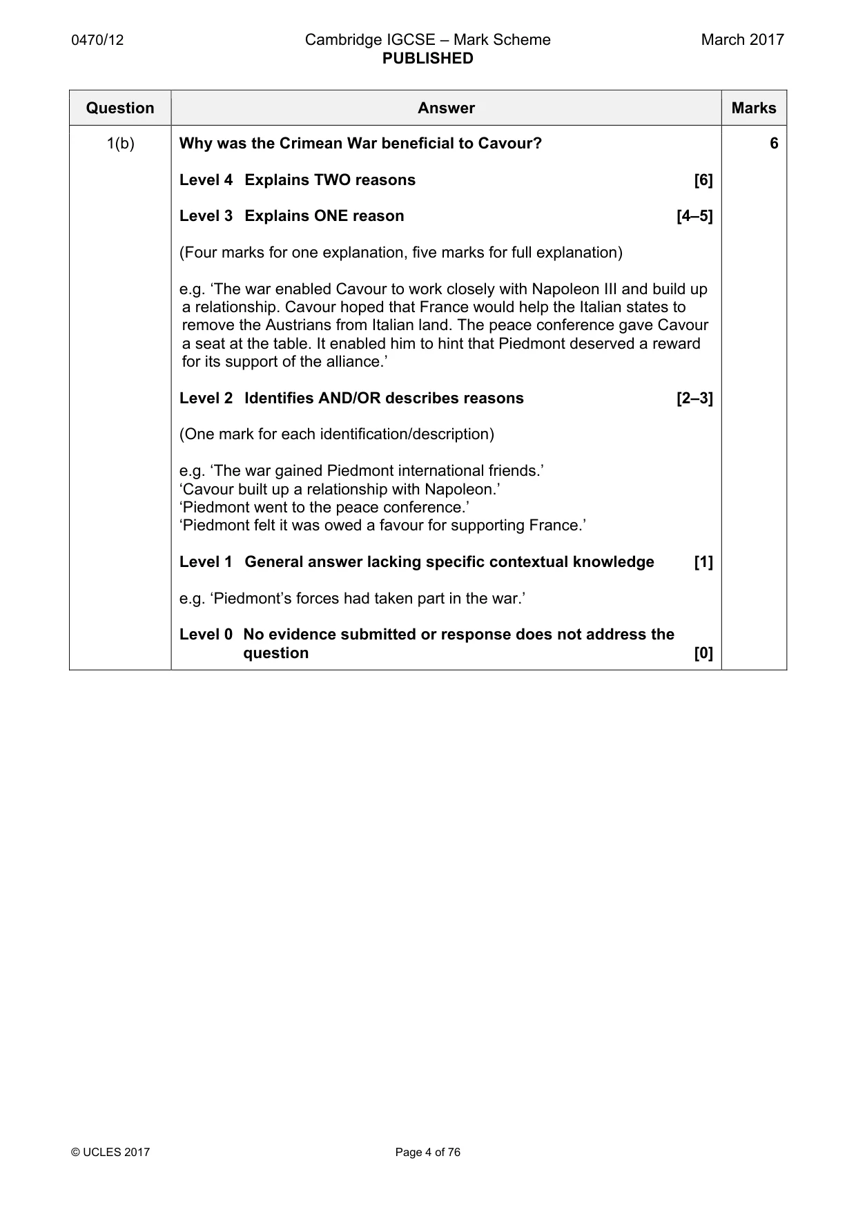 Mark scheme, page 4 of 76