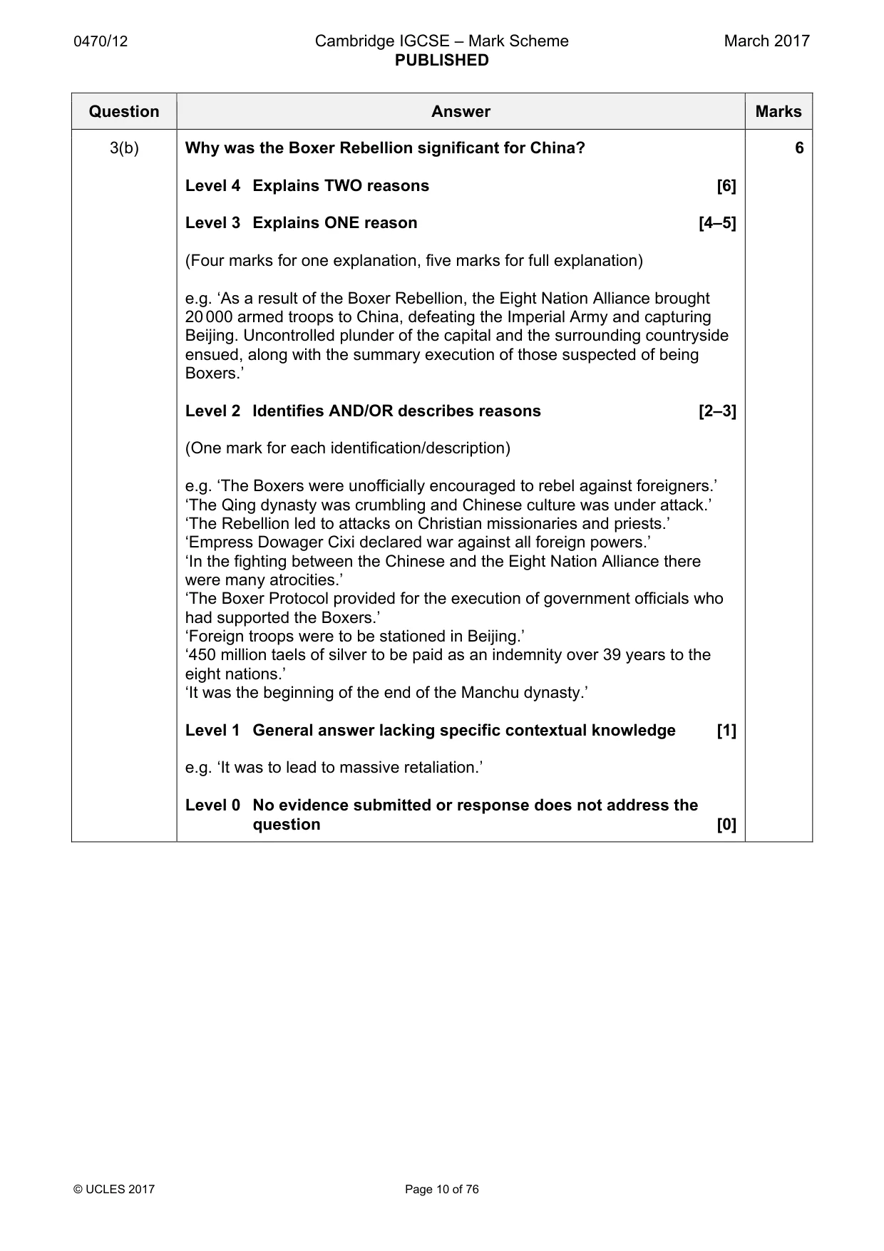 Mark scheme, page 10 of 76