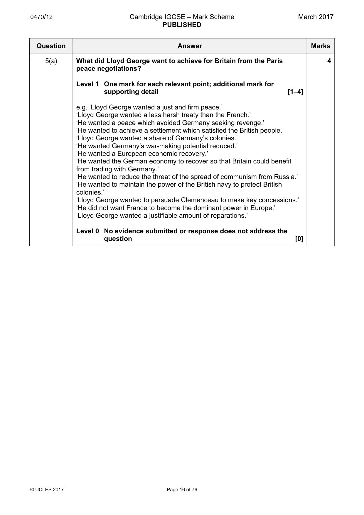 Mark scheme, page 16 of 76