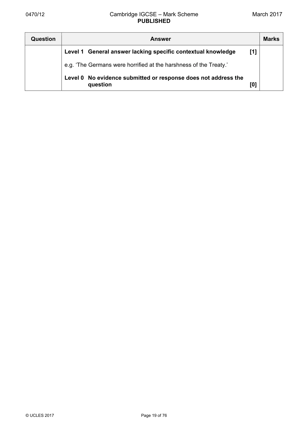 Mark scheme, page 19 of 76