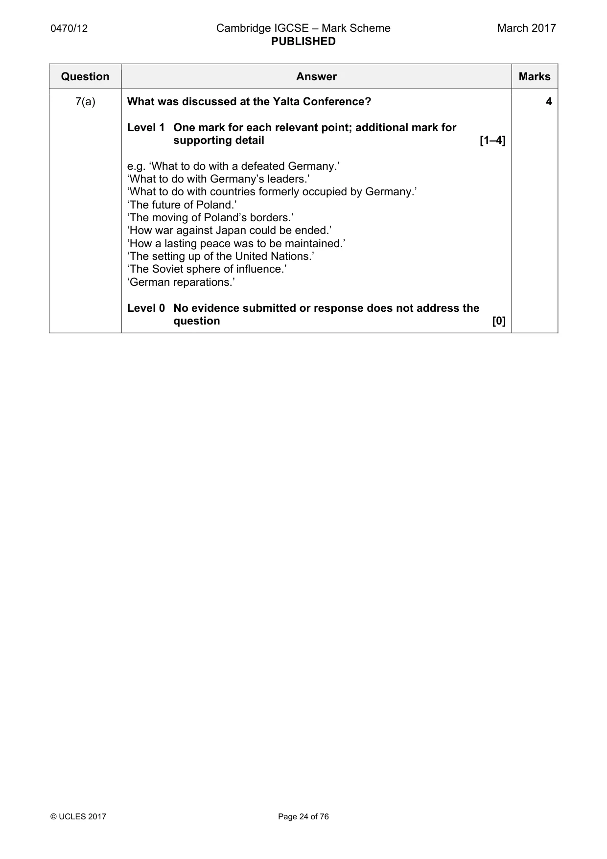 Mark scheme, page 24 of 76