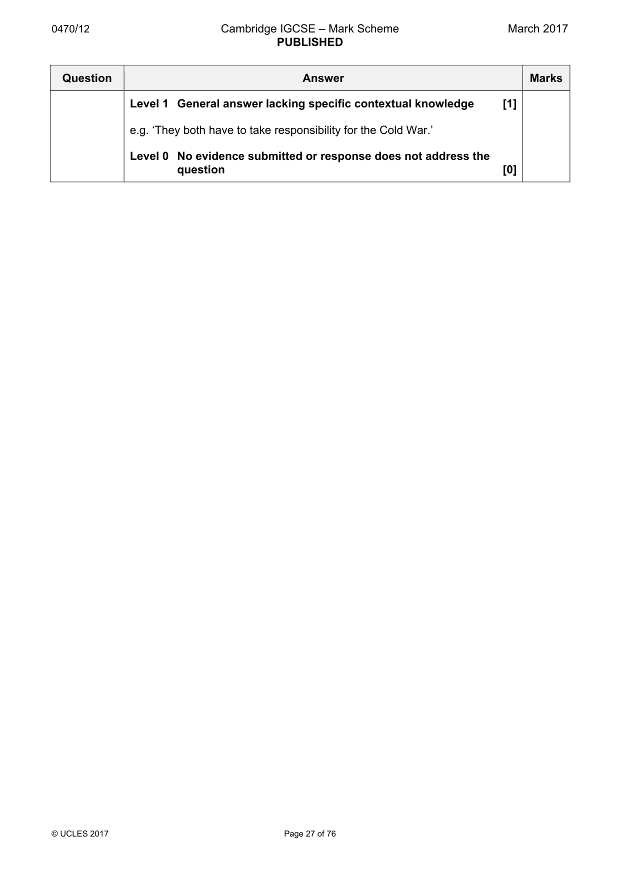 Mark scheme, page 27 of 76