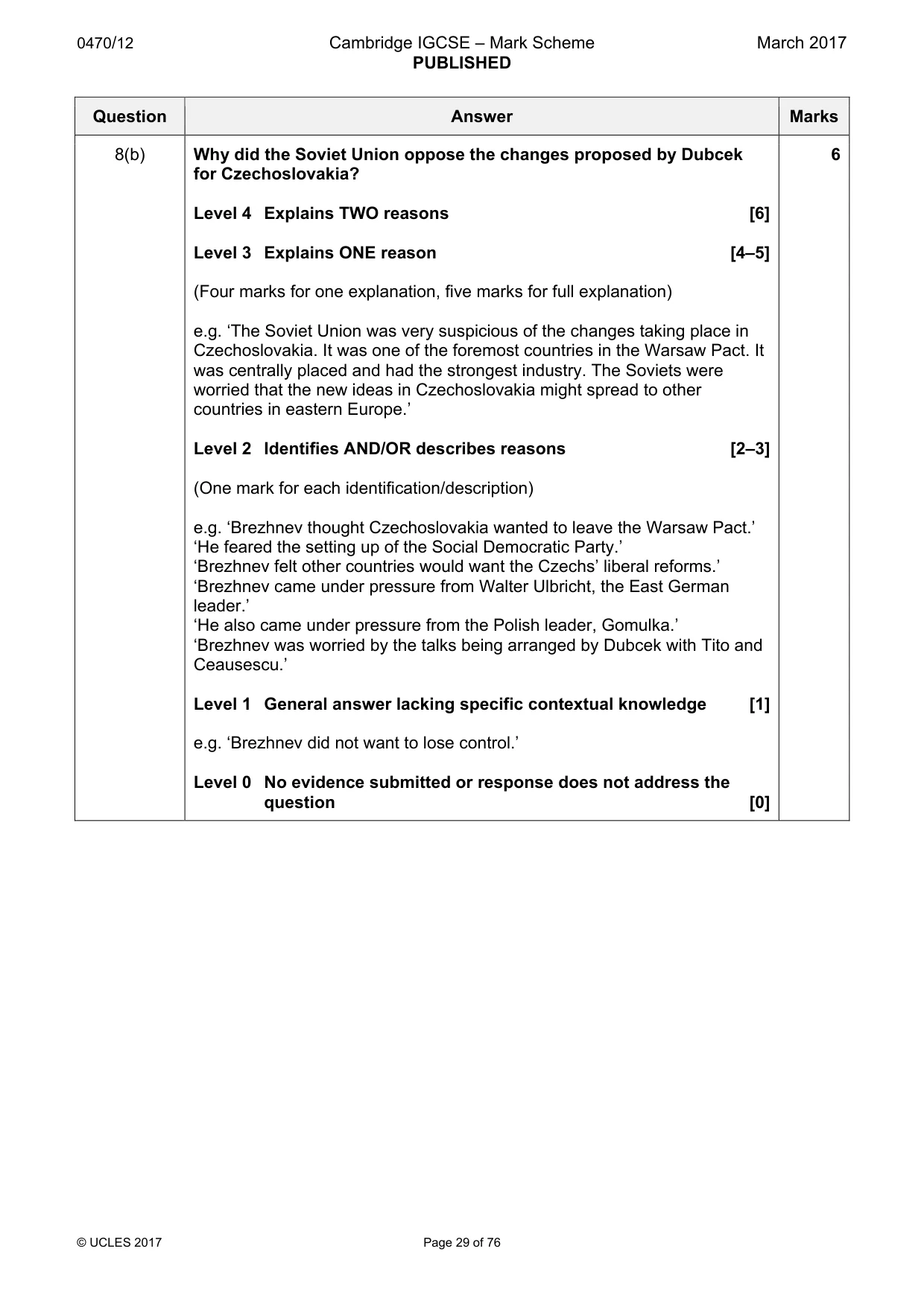 Mark scheme, page 29 of 76