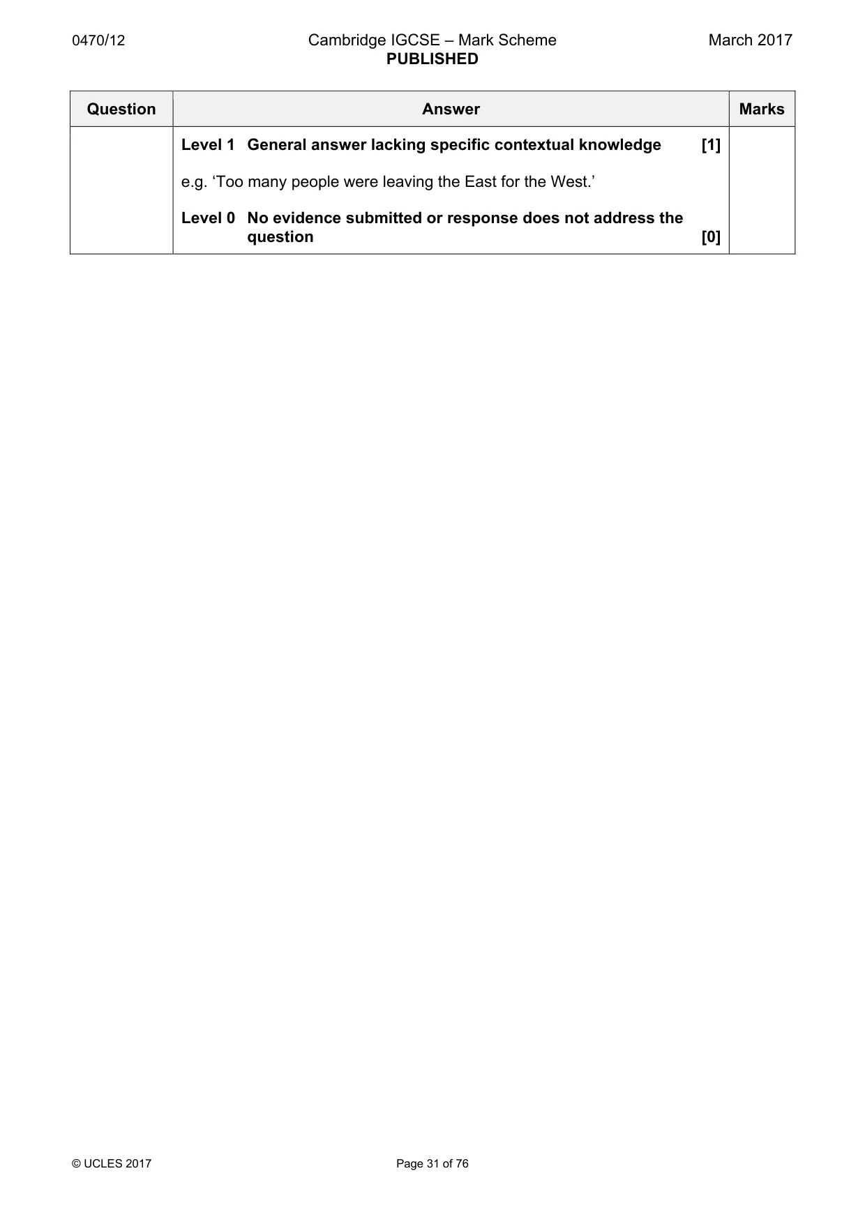 Mark scheme, page 31 of 76