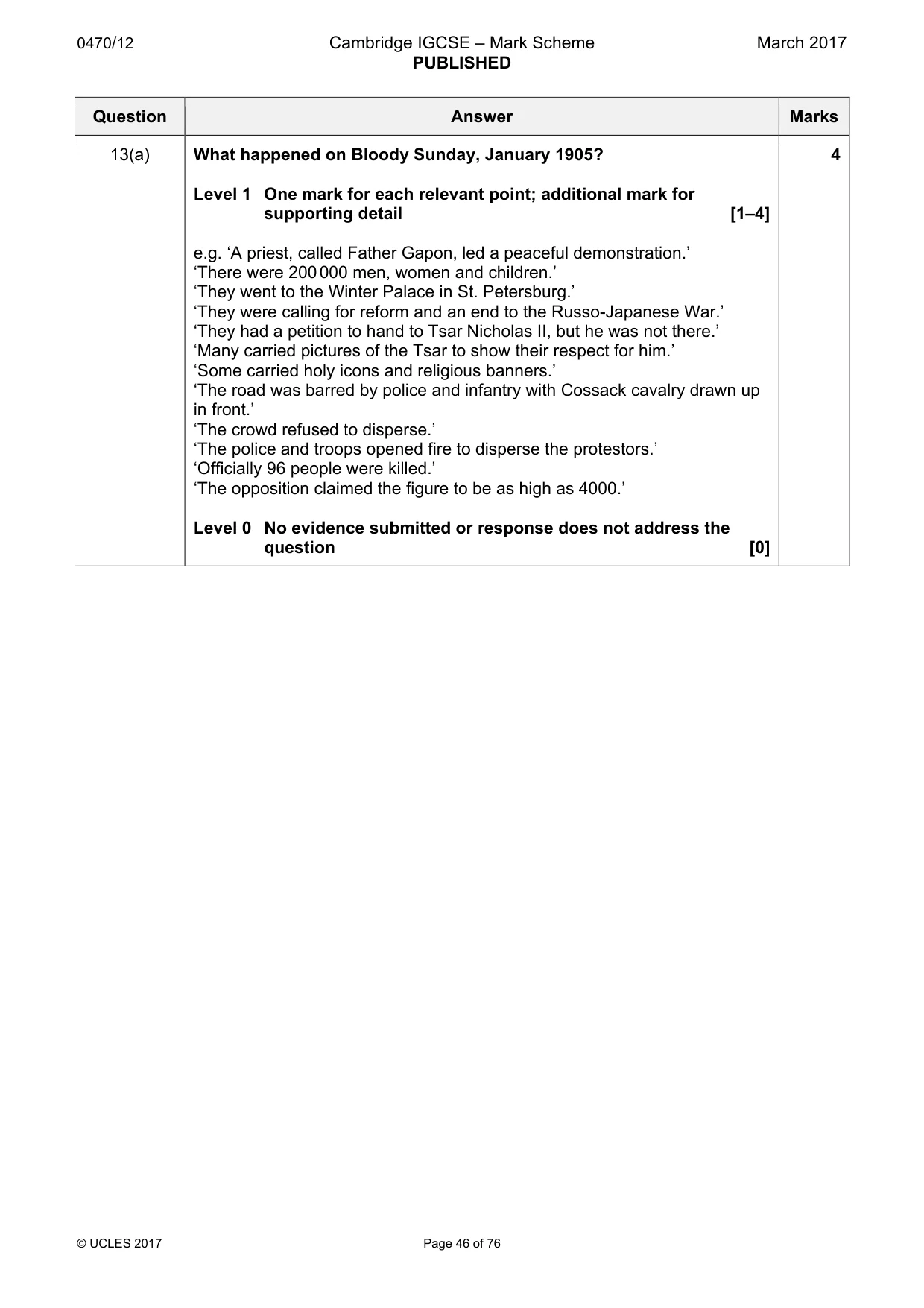 Mark scheme, page 46 of 76