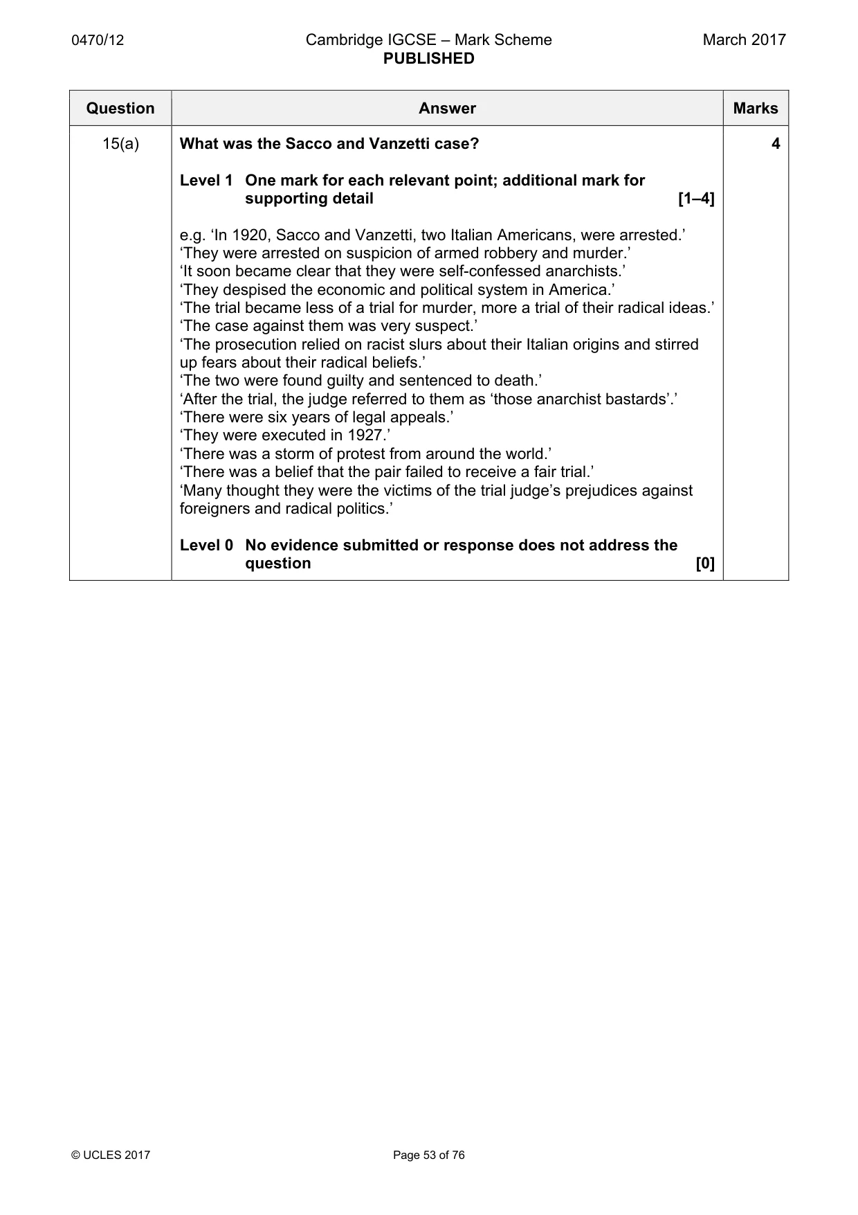 Mark scheme, page 53 of 76