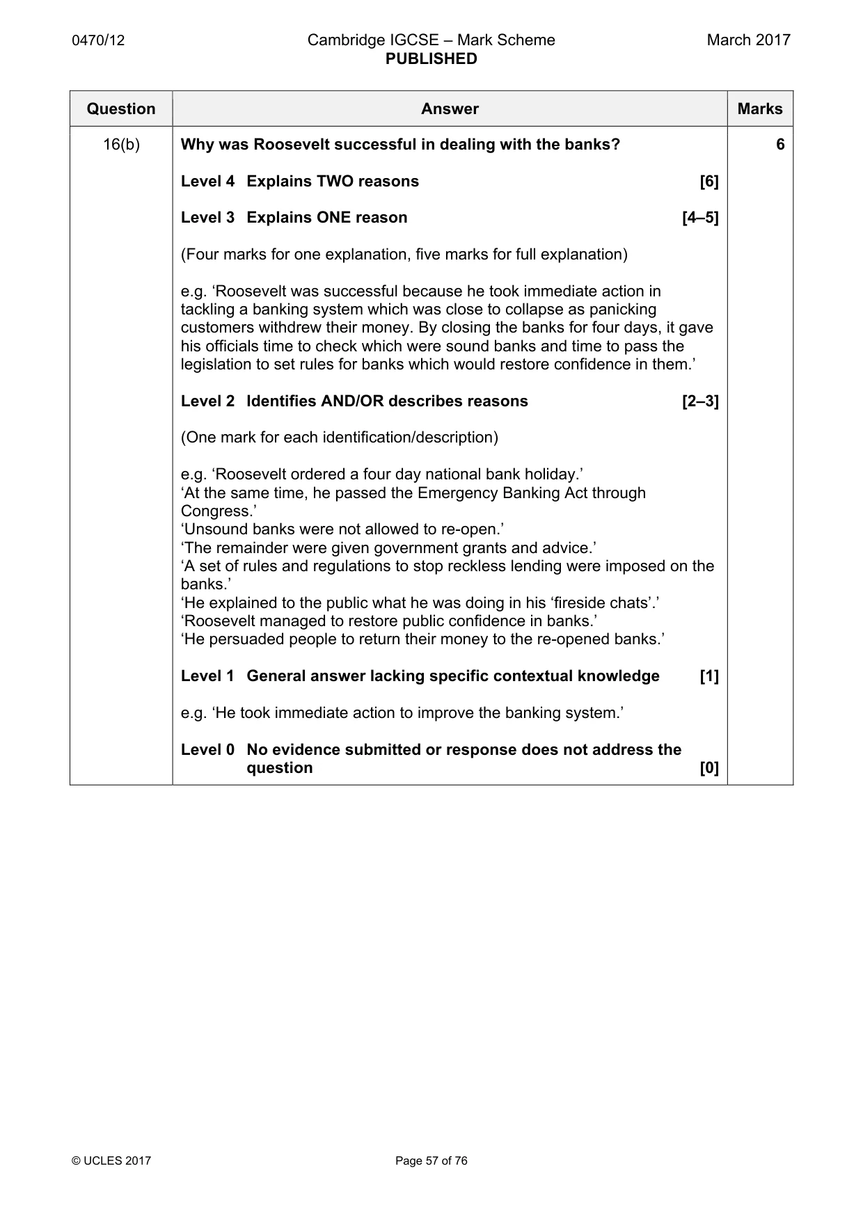 Mark scheme, page 57 of 76