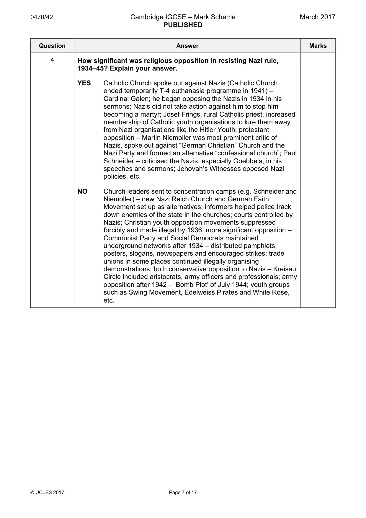 Mark scheme, page 7 of 17