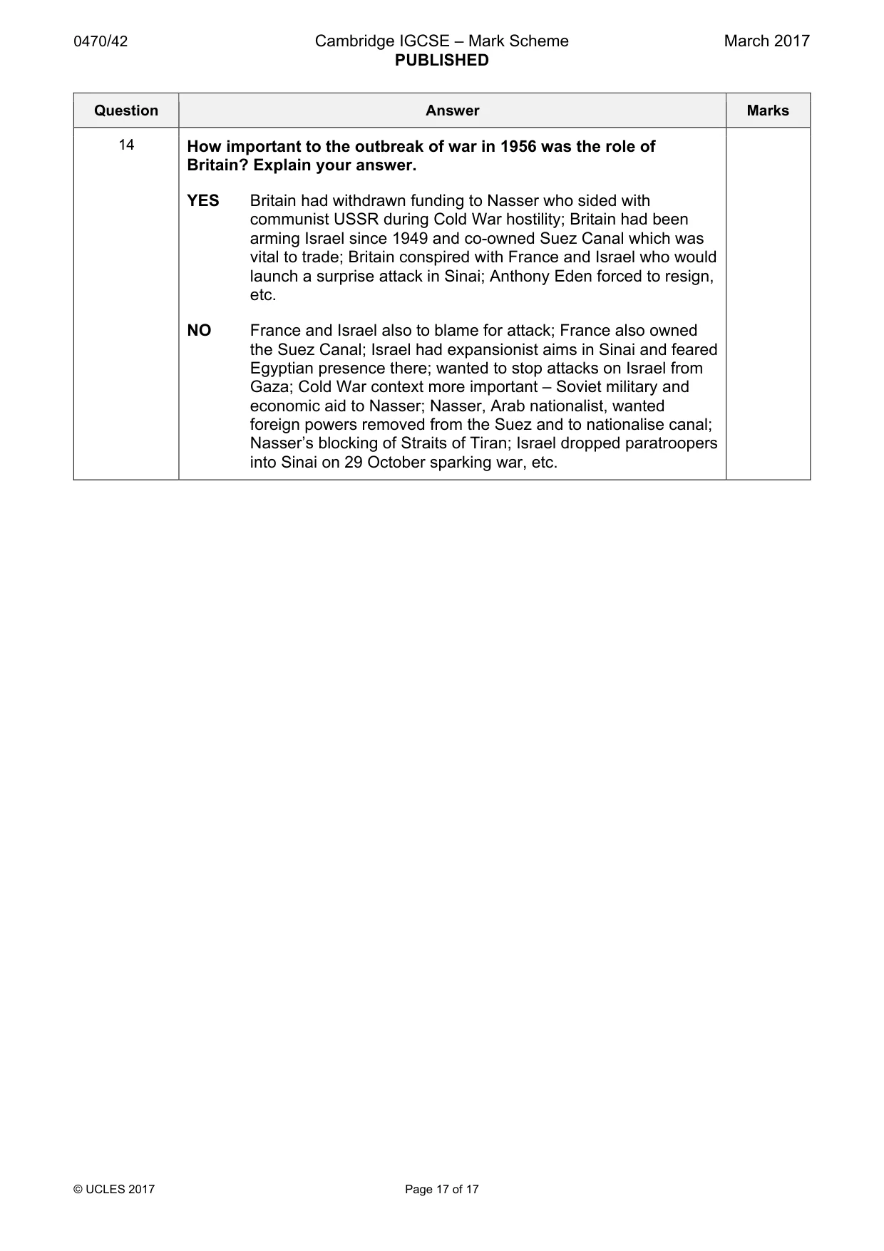 Mark scheme, page 17 of 17