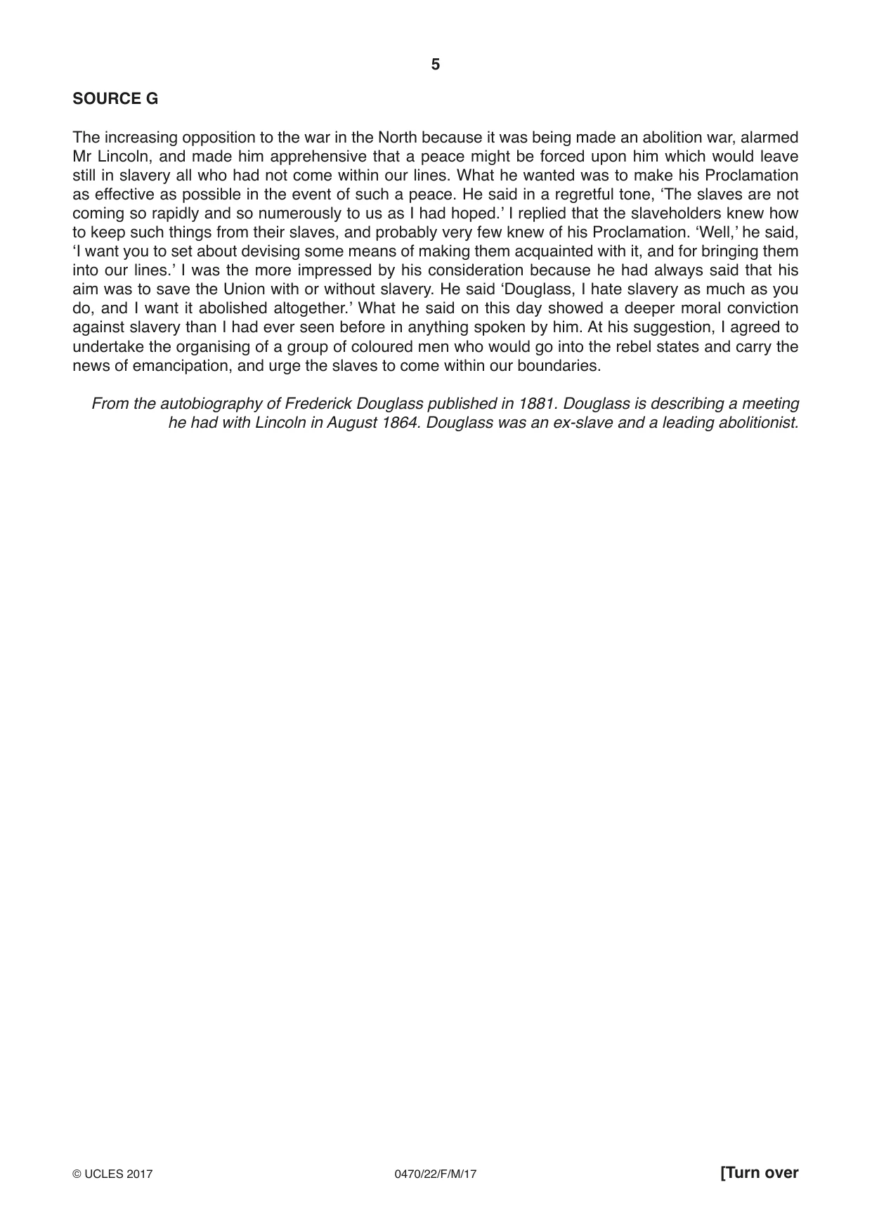Cambridge IGCSE History 0470 2017 Feb/March Paper 2 · Variant 2 question paper, page 5 of 12