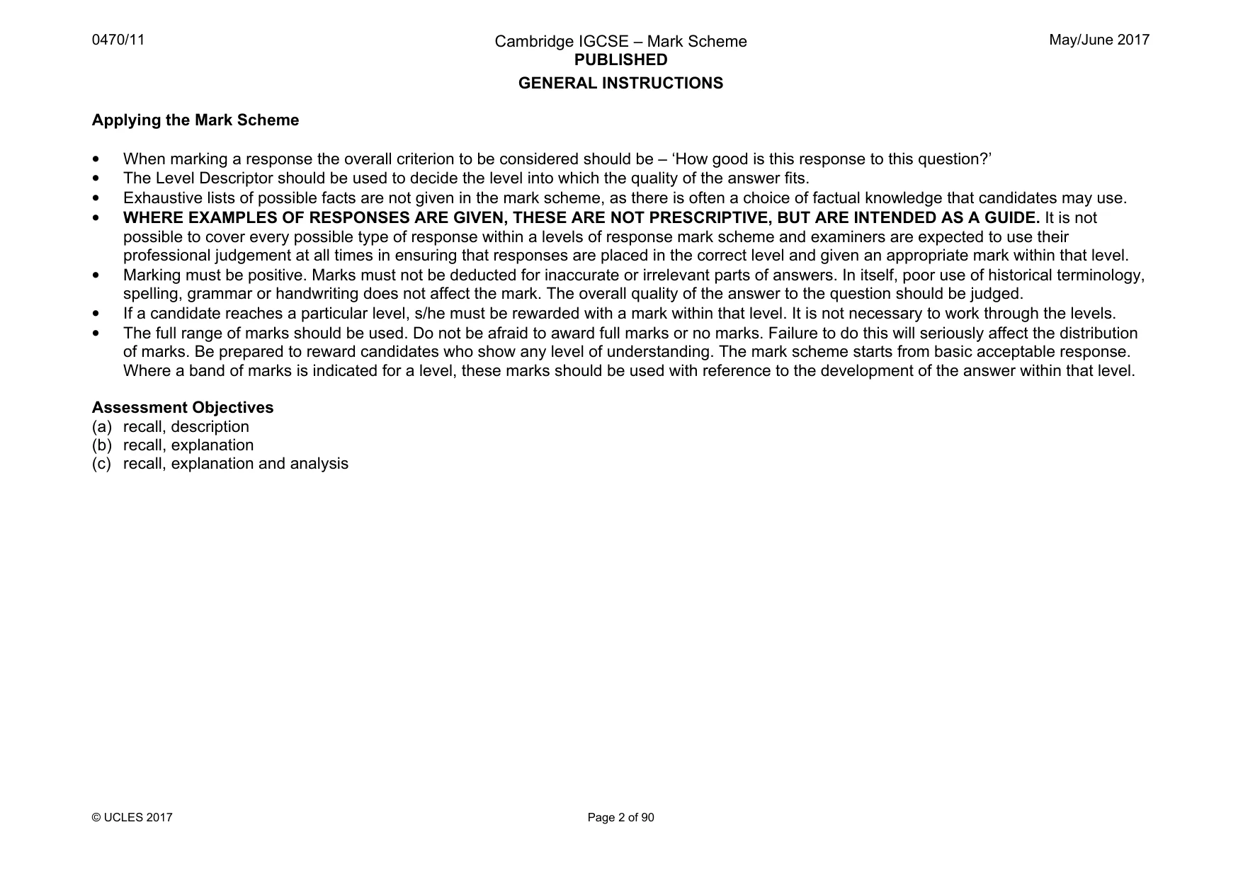 Mark scheme, page 2 of 90