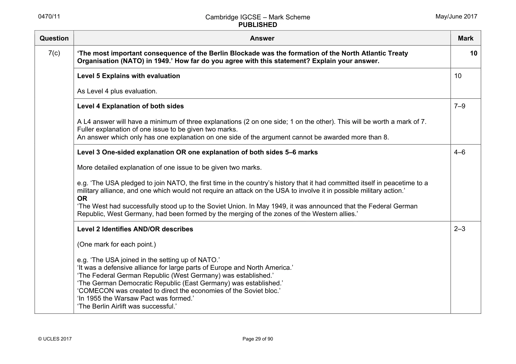 Mark scheme, page 29 of 90