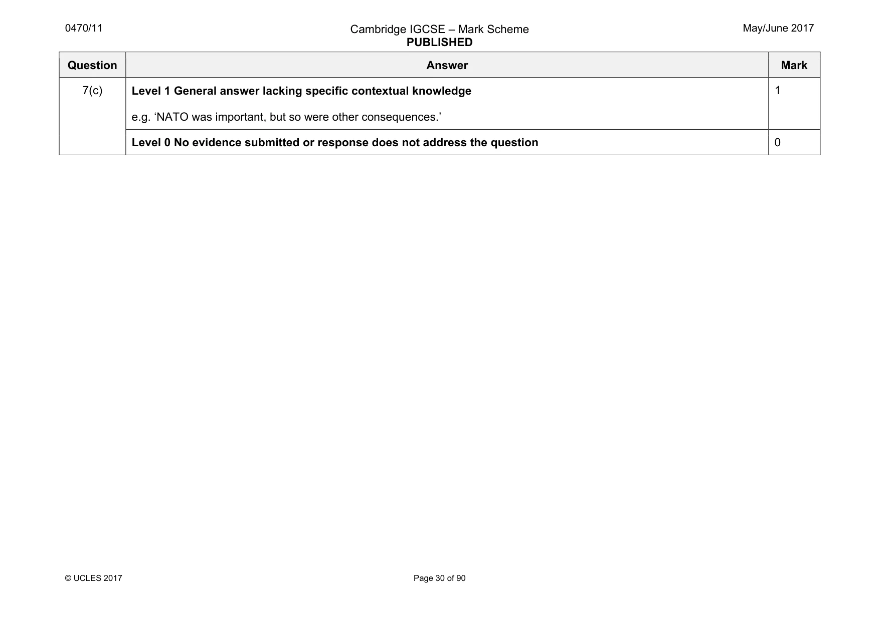 Mark scheme, page 30 of 90