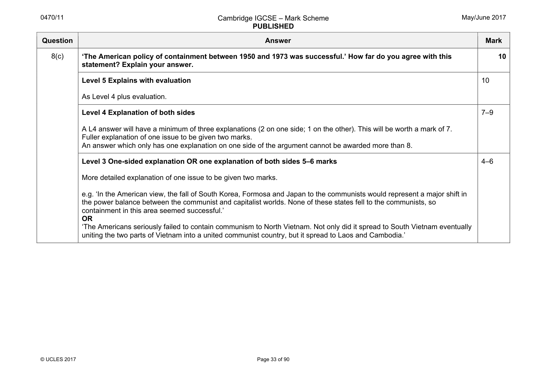 Mark scheme, page 33 of 90
