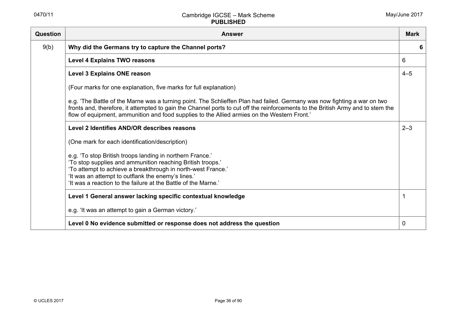 Mark scheme, page 36 of 90