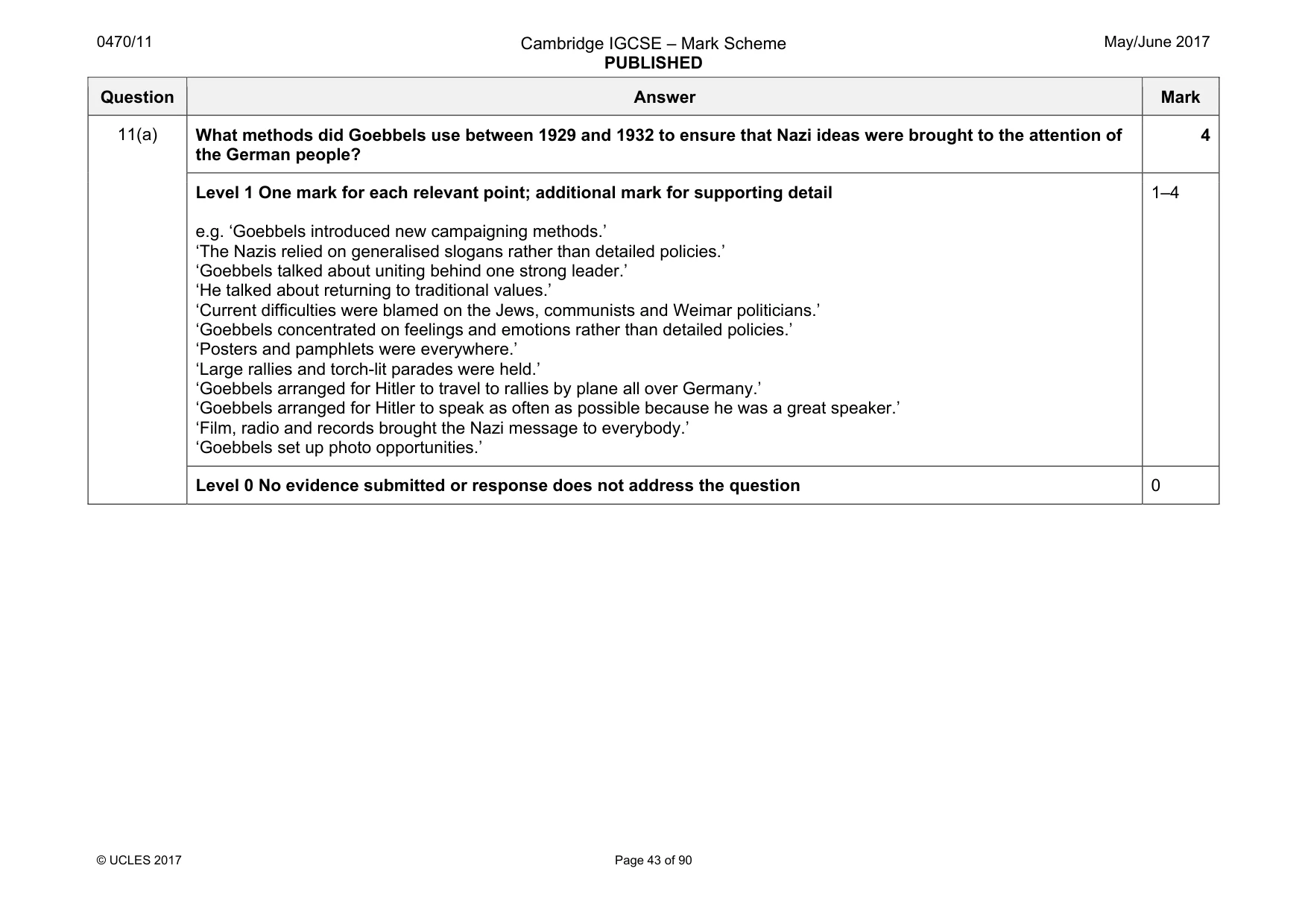 Mark scheme, page 43 of 90