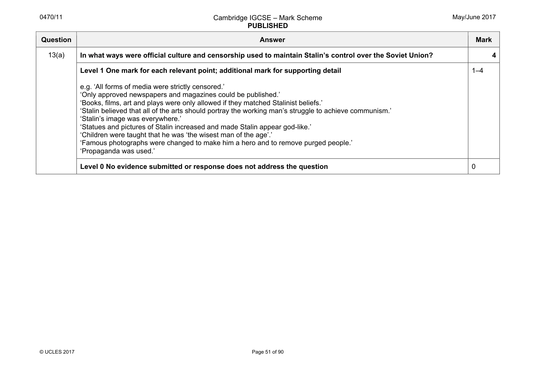 Mark scheme, page 51 of 90