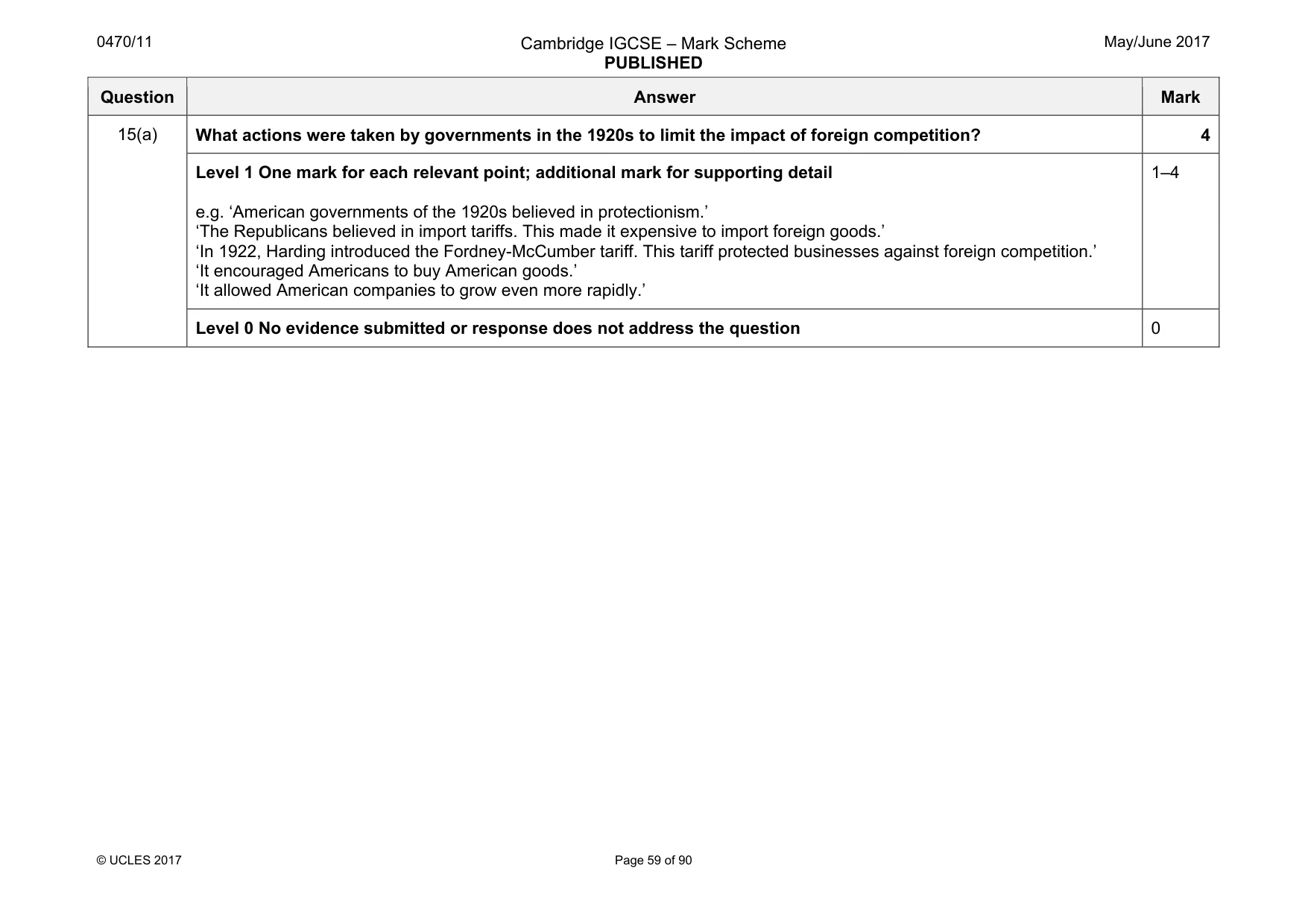 Mark scheme, page 59 of 90