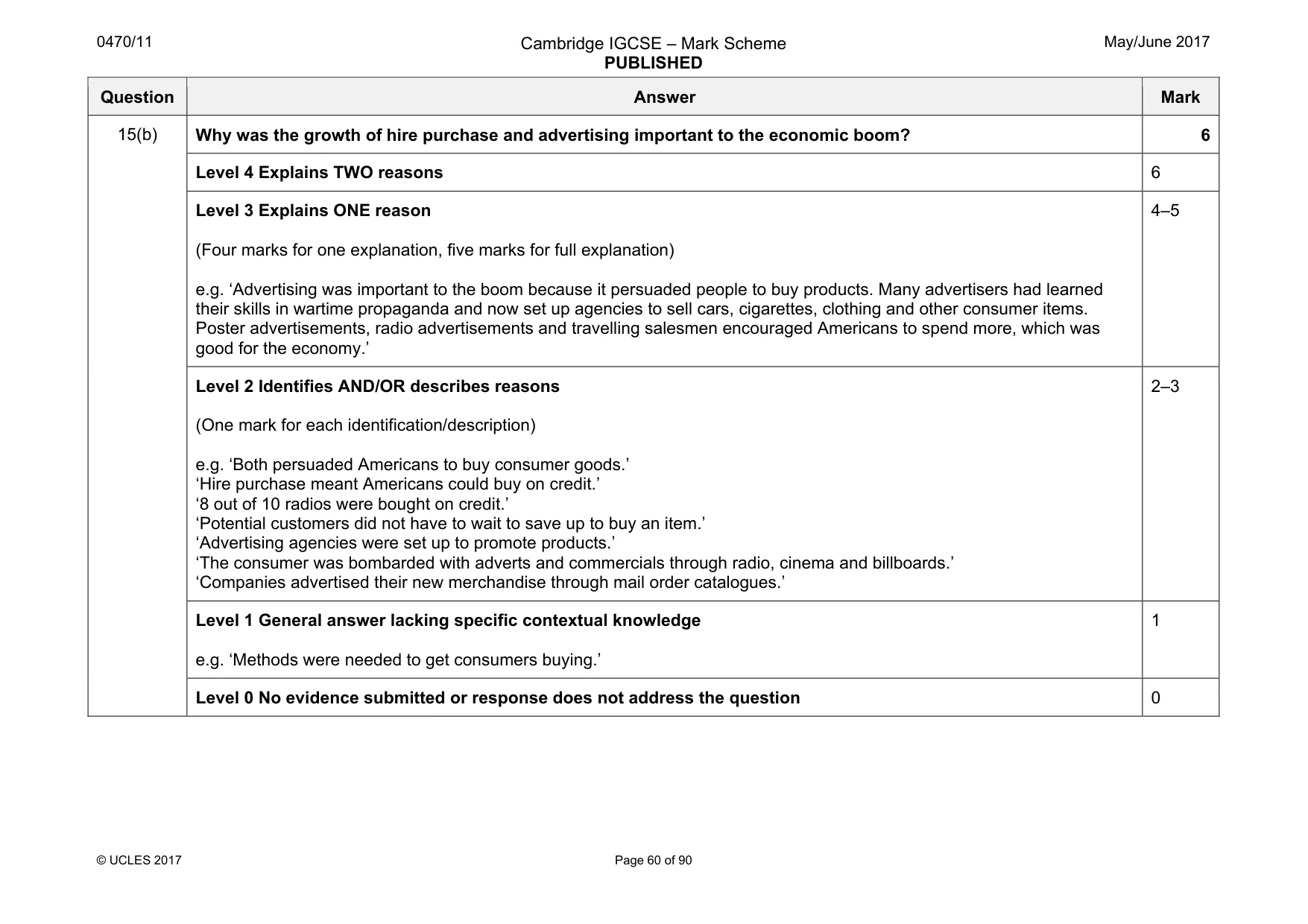 Mark scheme, page 60 of 90