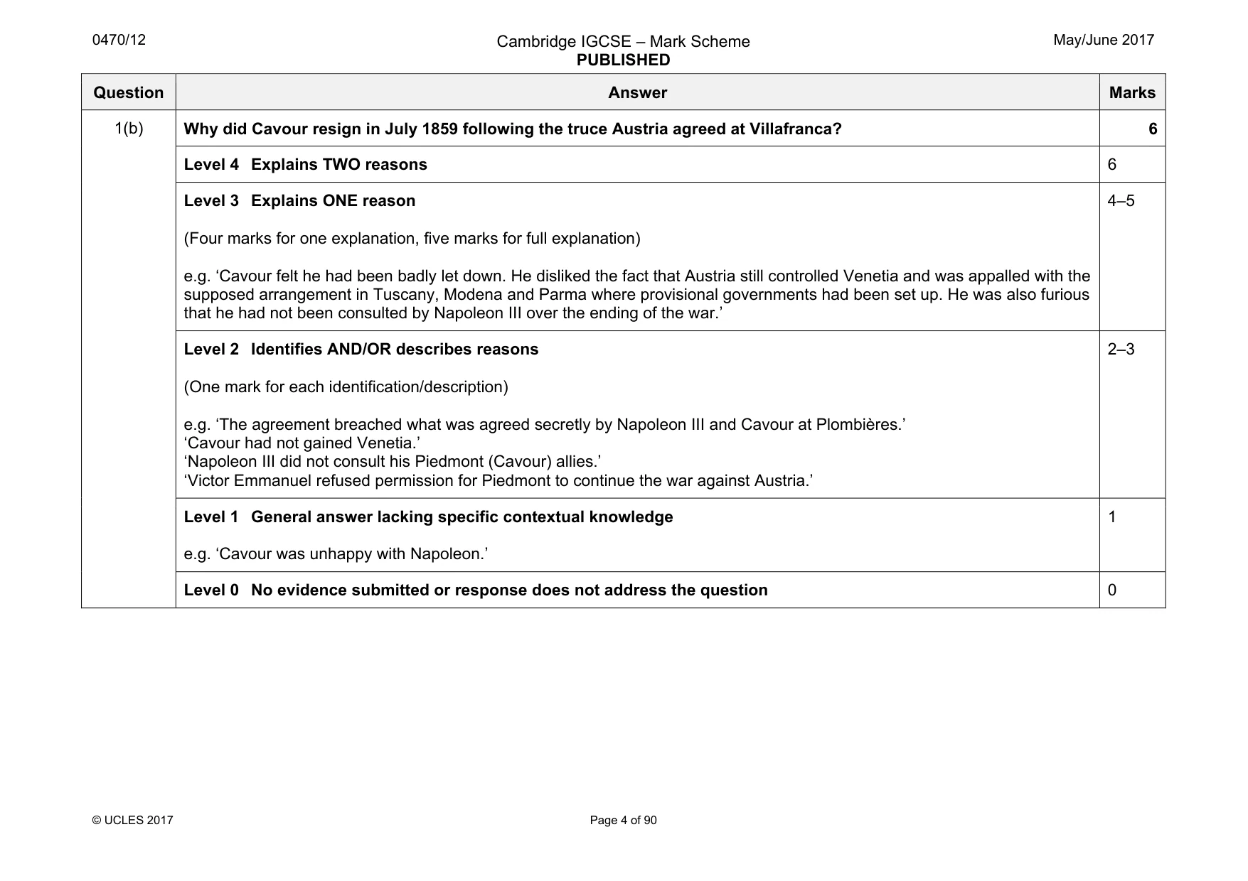 Mark scheme, page 4 of 90