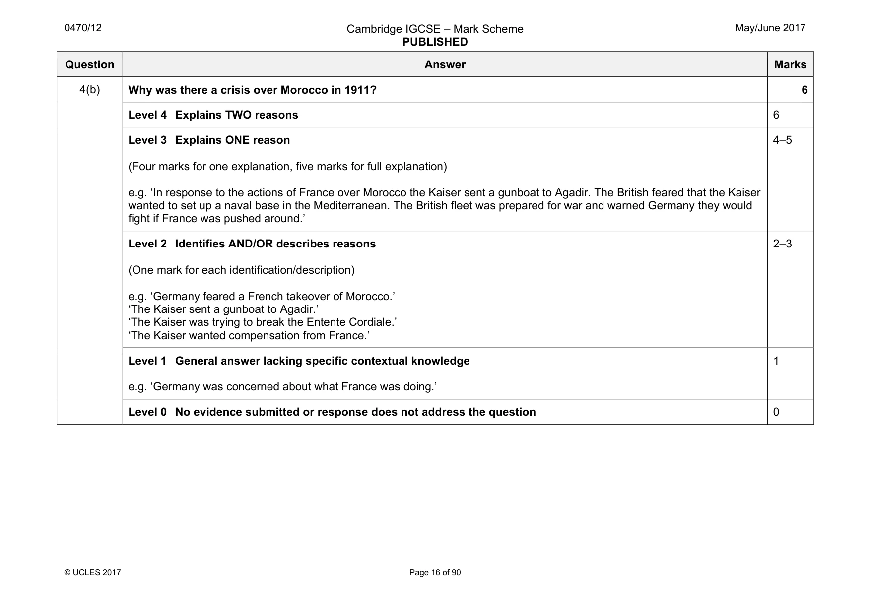 Mark scheme, page 16 of 90