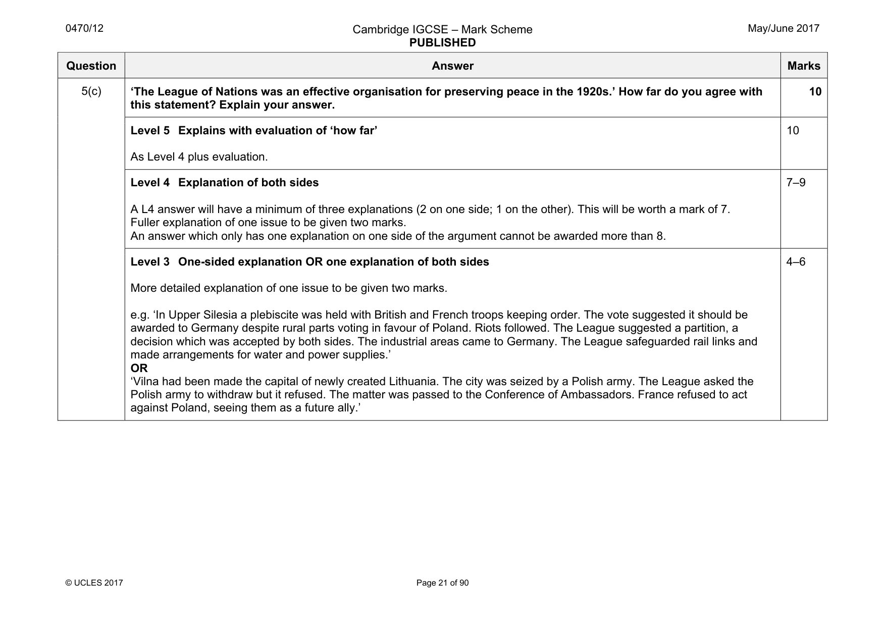 Mark scheme, page 21 of 90
