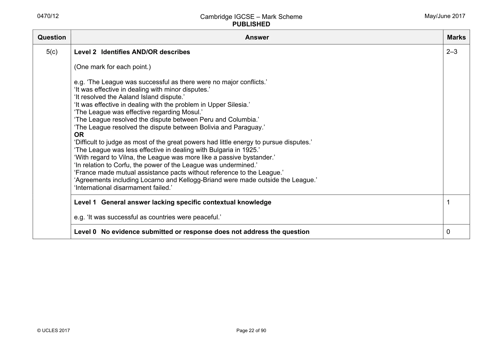 Mark scheme, page 22 of 90