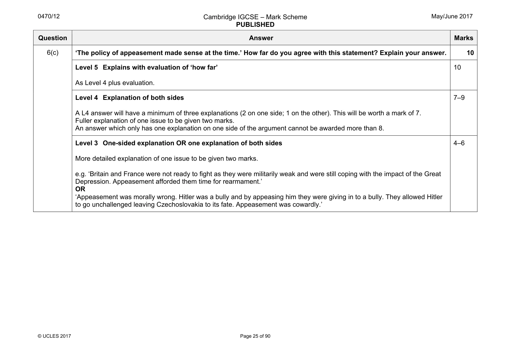 Mark scheme, page 25 of 90