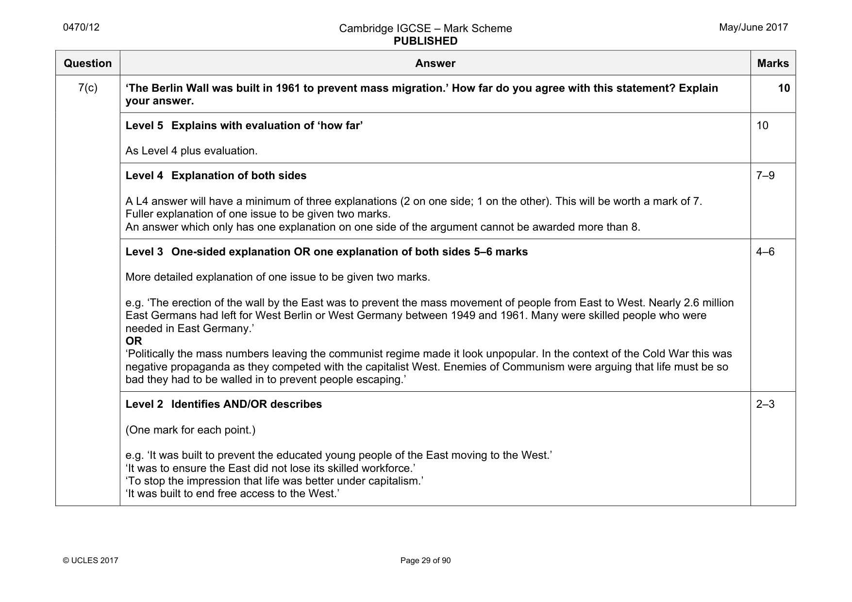 Mark scheme, page 29 of 90
