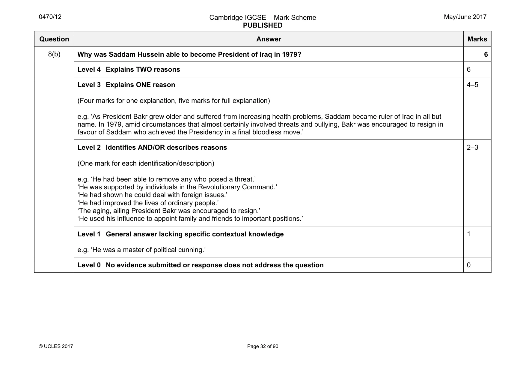 Mark scheme, page 32 of 90