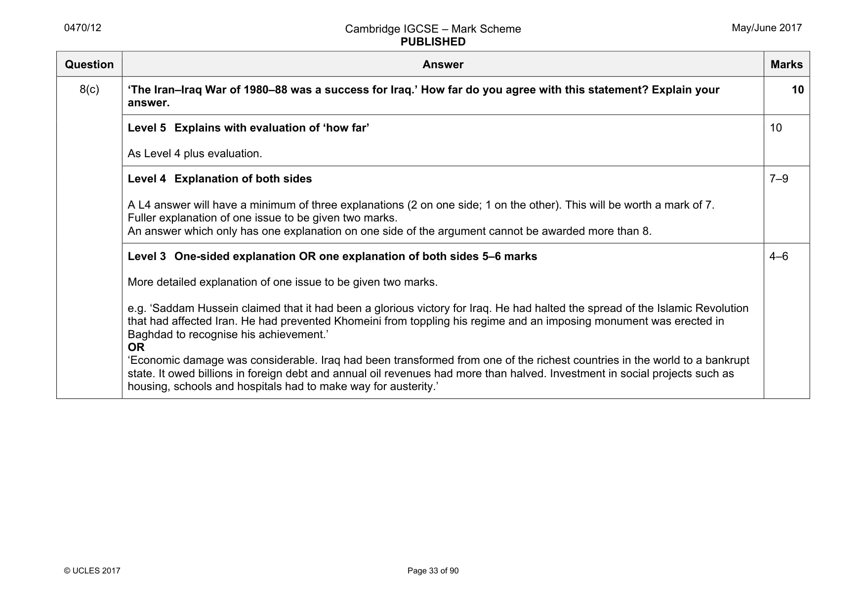 Mark scheme, page 33 of 90
