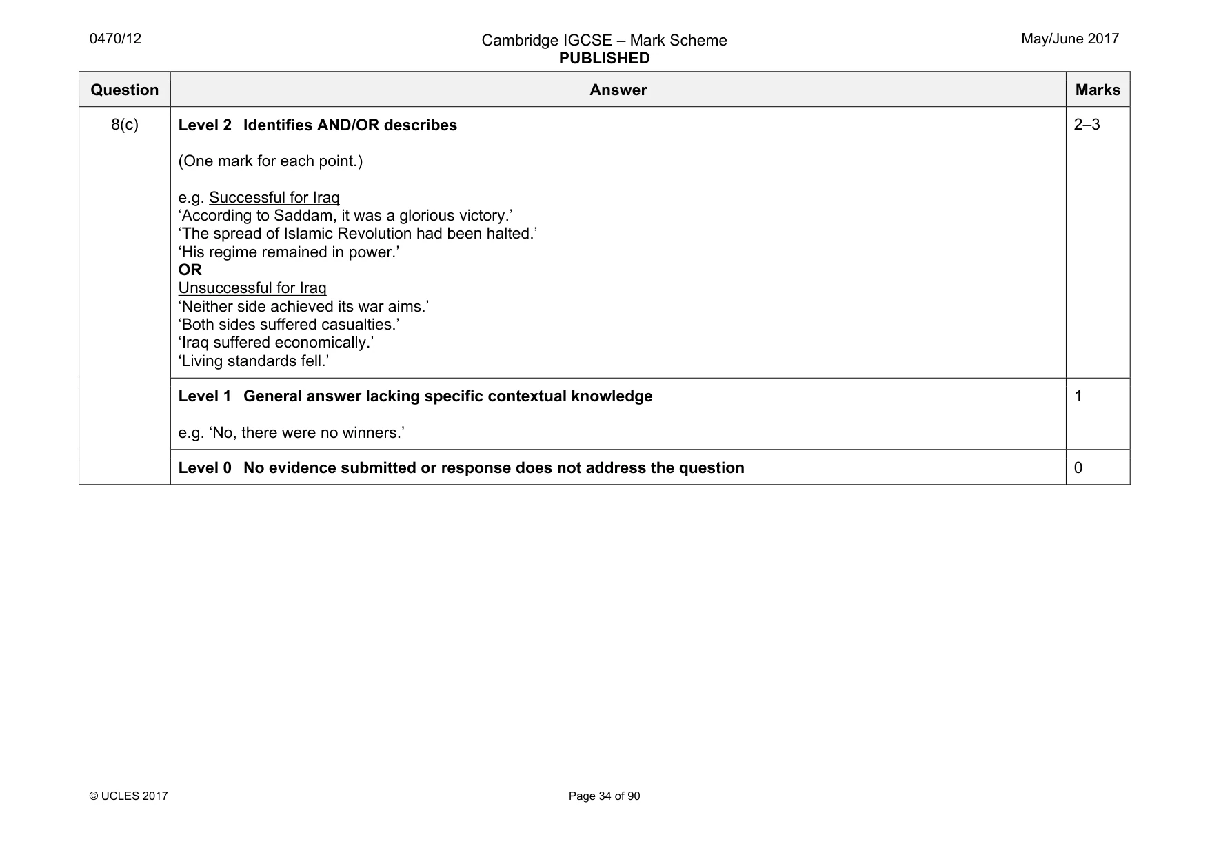Mark scheme, page 34 of 90