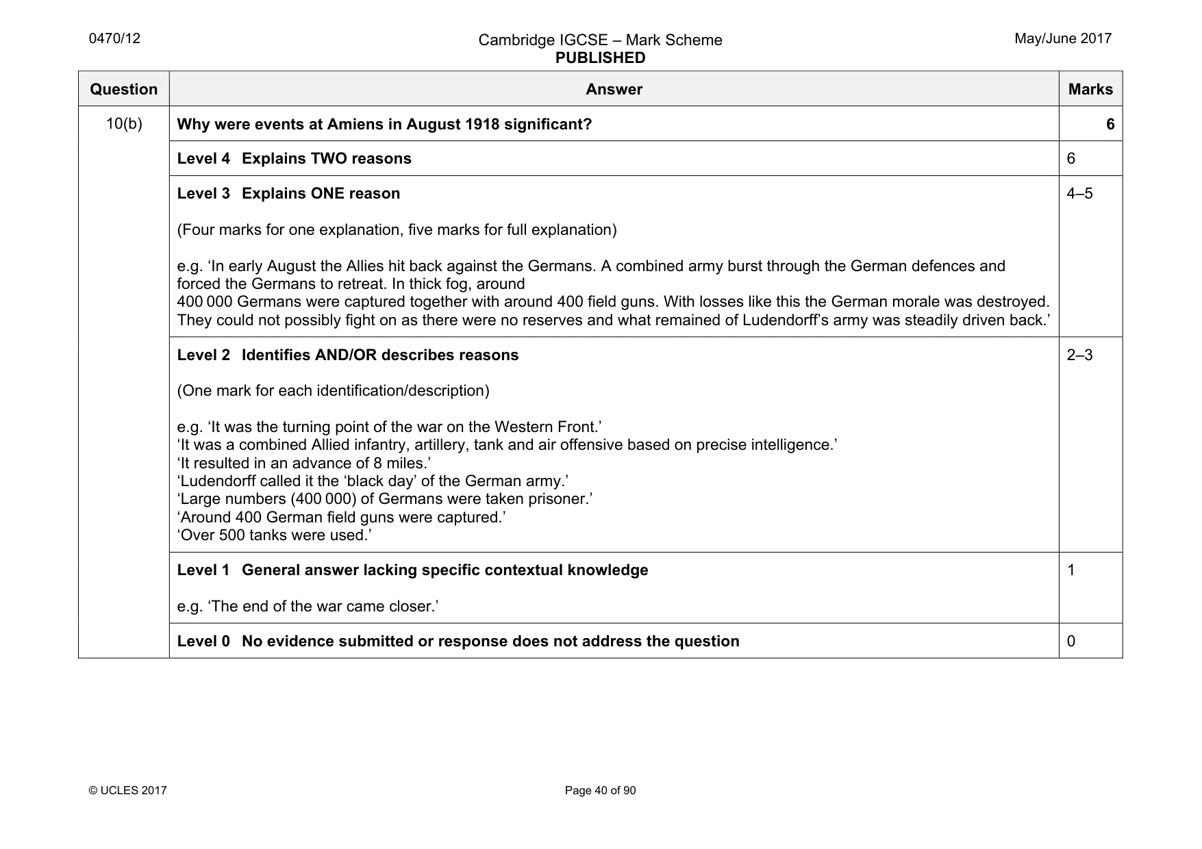 Mark scheme, page 40 of 90