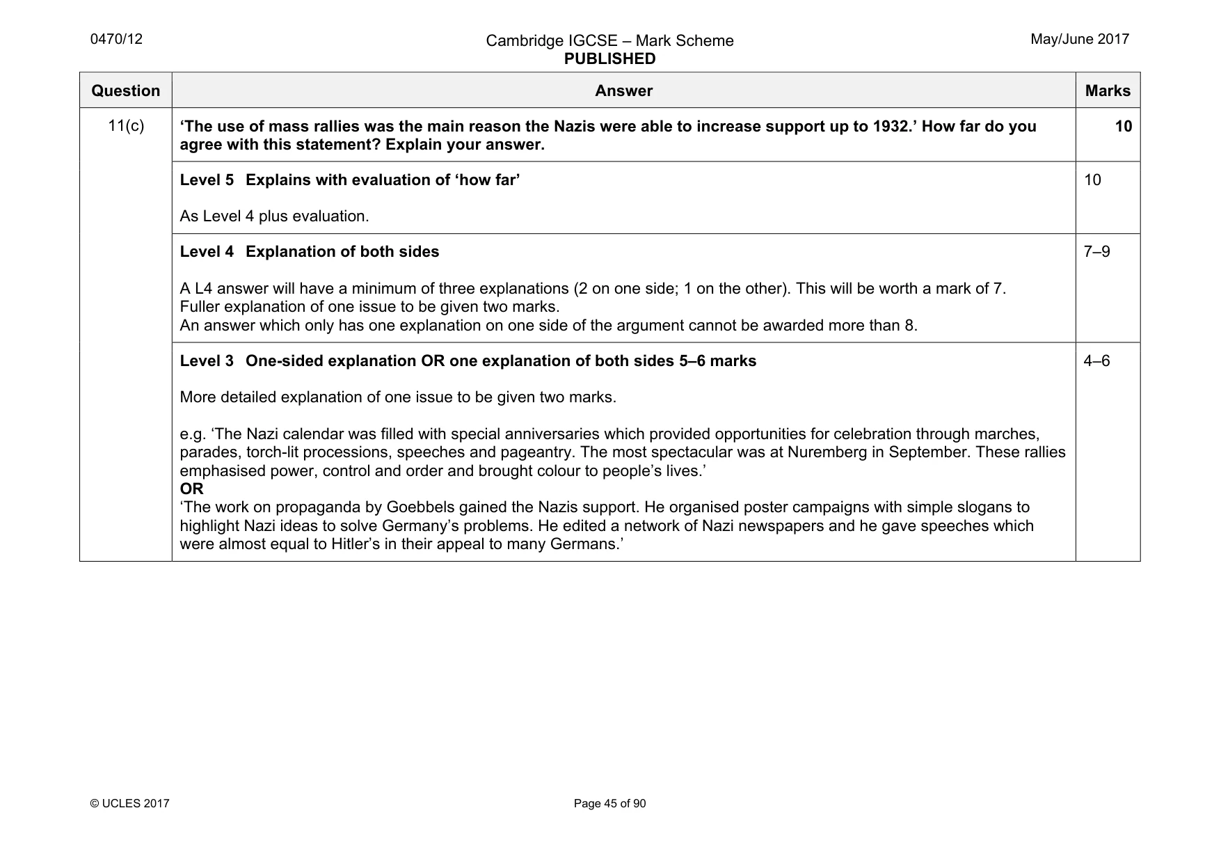 Mark scheme, page 45 of 90