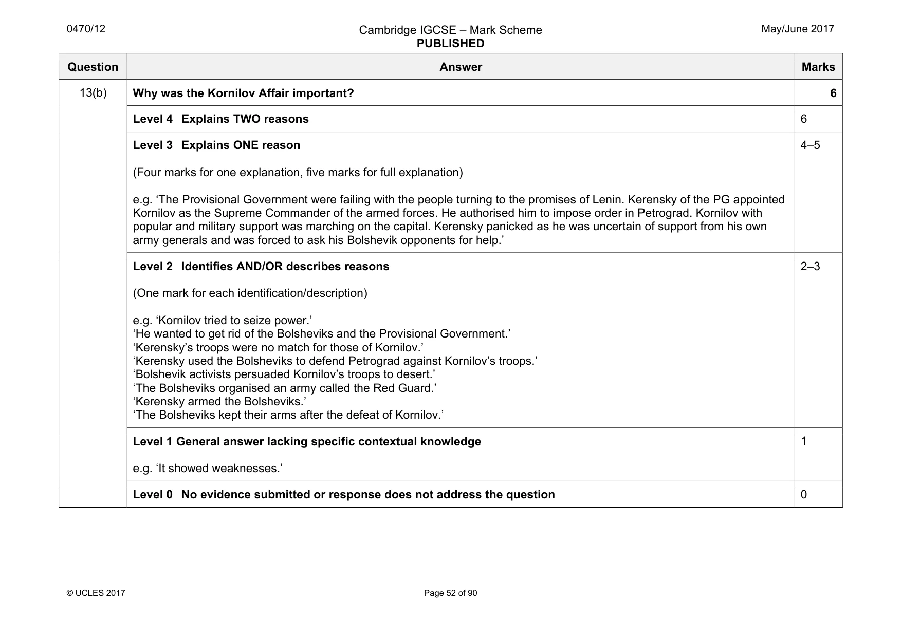 Mark scheme, page 52 of 90