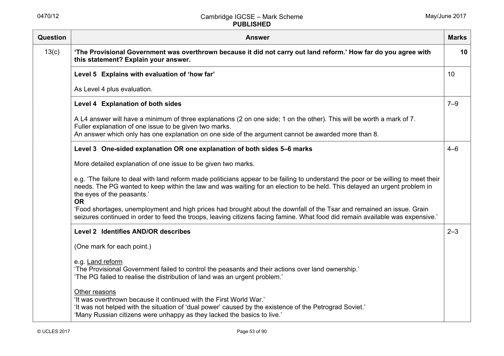 Mark scheme, page 53 of 90